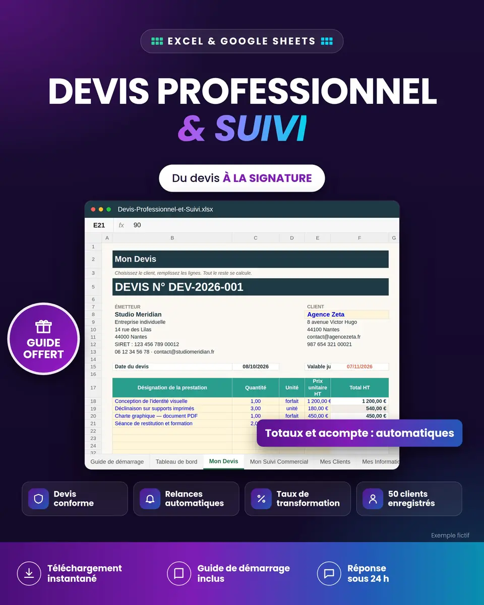 Devis Professionnel & Suivi : aperçu