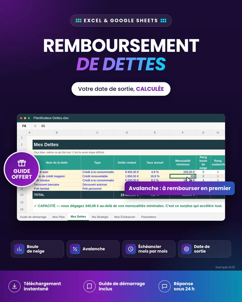 Planificateur de Remboursement de Dettes : aperçu