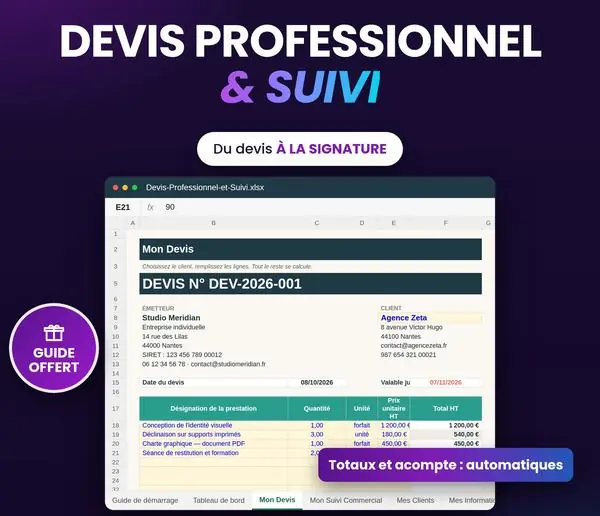 Aperçu : Devis Professionnel & Suivi