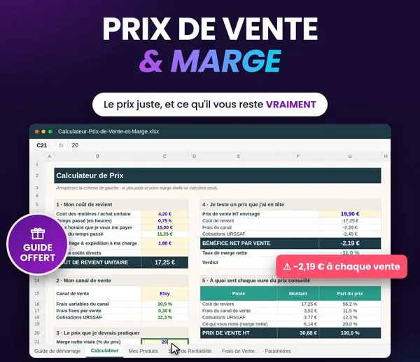 Aperçu : Calculateur de Prix de Vente & Marge